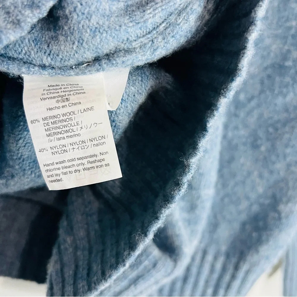 J. Crew Blue Wool Blend Pullover Crew Jumper Large